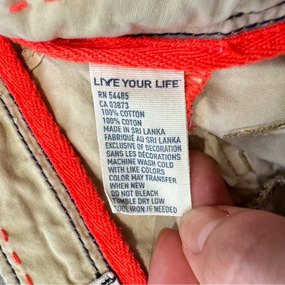 Vintage Y2K American Eagle baggy wide leg Tan Sz 10 cargo pants Gorpcore Skater - Picture 12 of 12